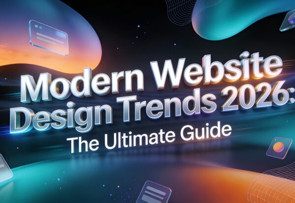 Modern responsive website design showing mobile and desktop views